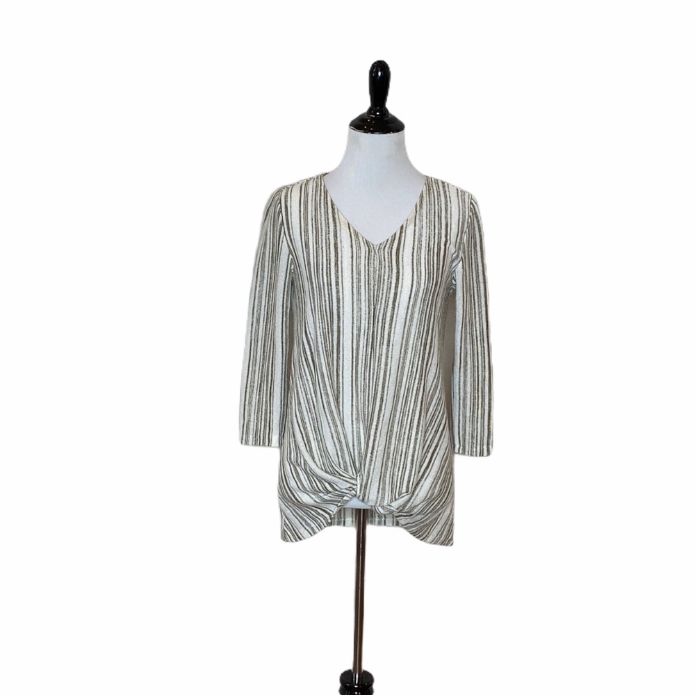 Verve Ami Striped Twist front sweater-Size Small